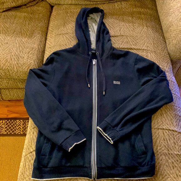 Hugo Boss XL Men’s Zip Up Spring Jacket 70% Cotton / 30% Polyester - Picture 2 of 7